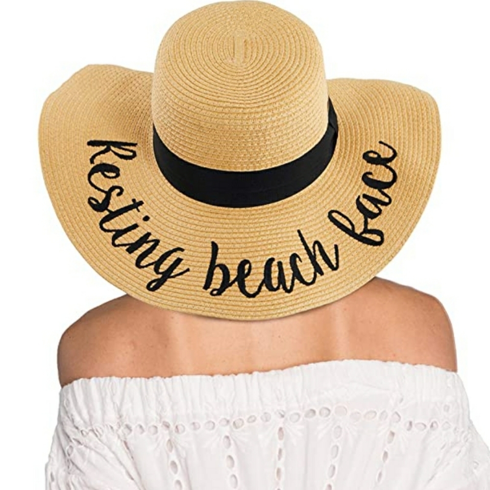 Resting Beach Face Straw Hat